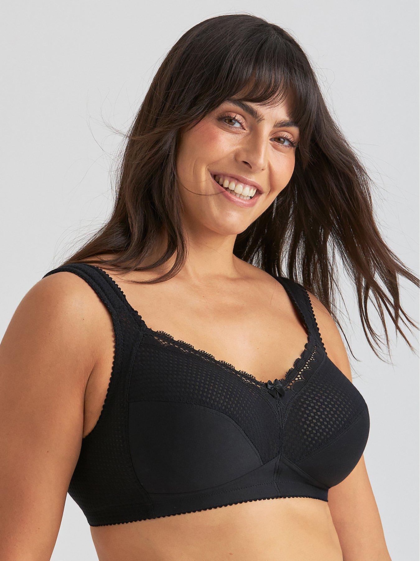 Image 4 of 4 of Miss Mary of Sweden Diamond Non Wired Cotton Bra With Comfort Straps - Black