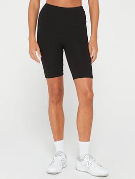 v by very high waisted cycling shorts - black
