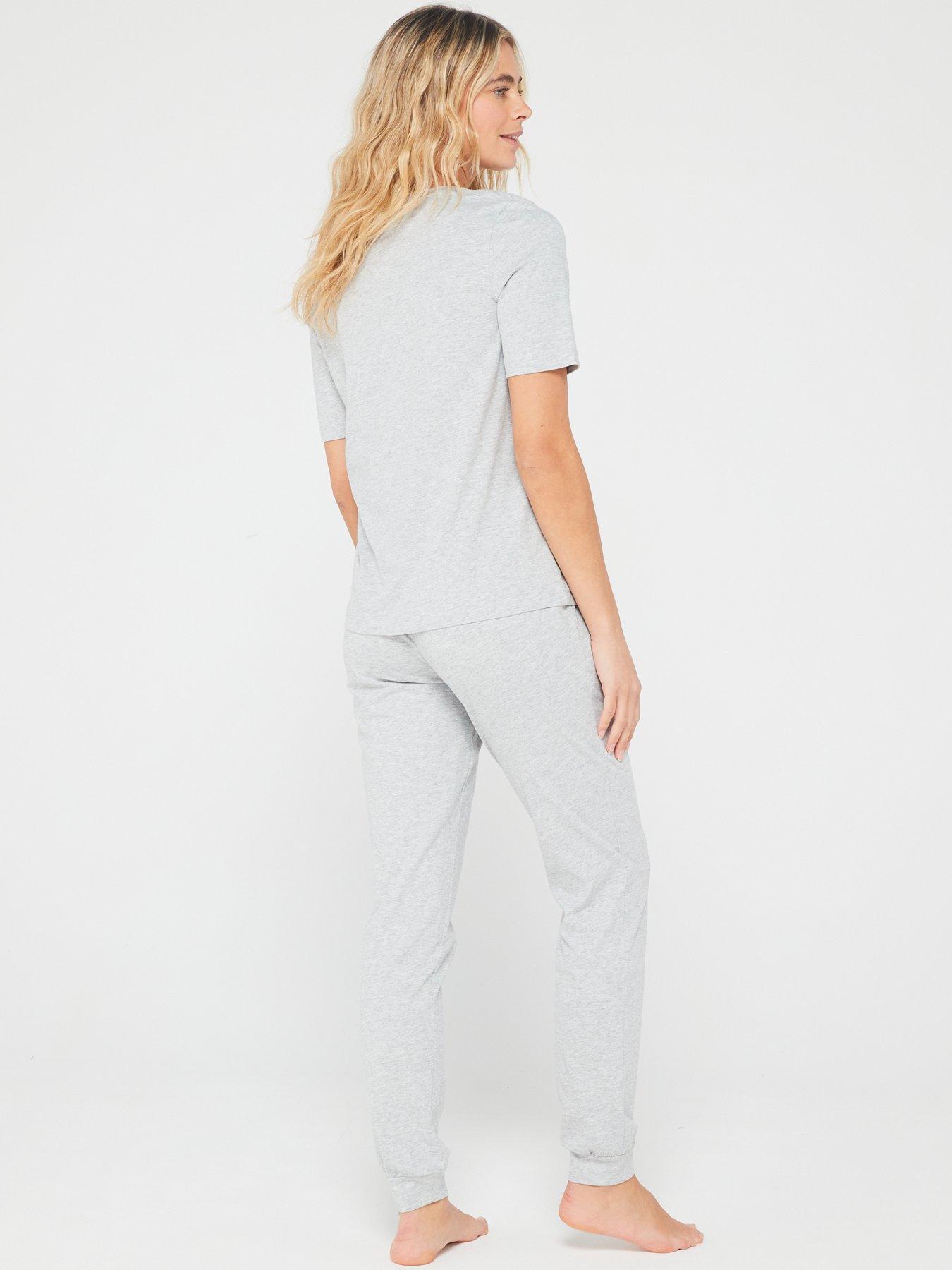 Image 2 of 5 of Everyday Mid Sleeve V Neck Top And Jogger Pj Set