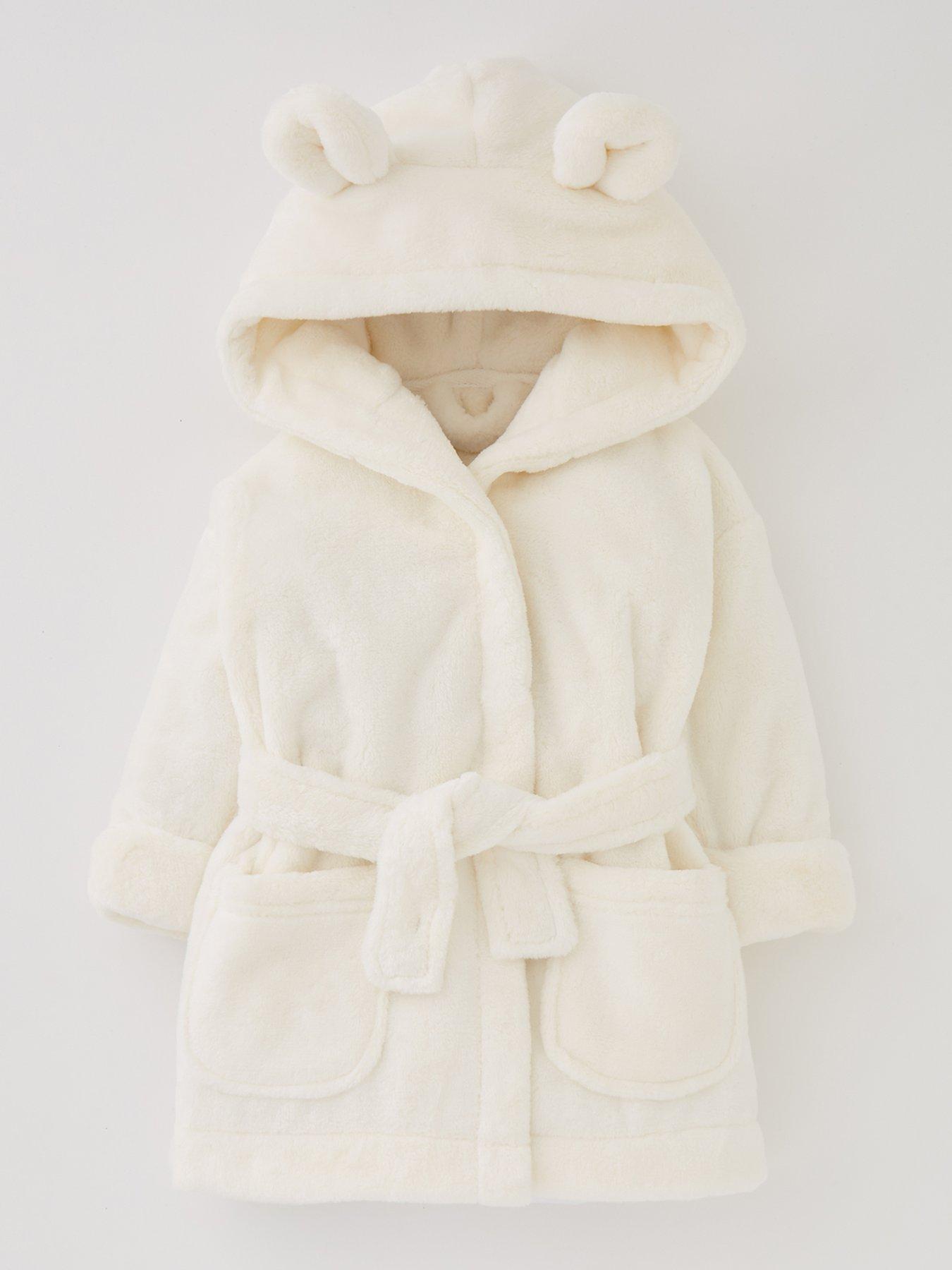 undefined Unisex L Lux Fleece Robe With Ears - Cream