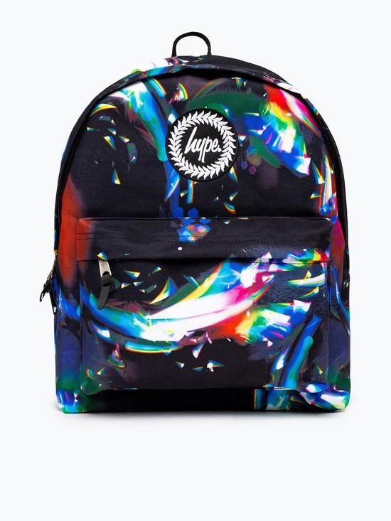 front image of hype-black-rainbow-refraction-backpack