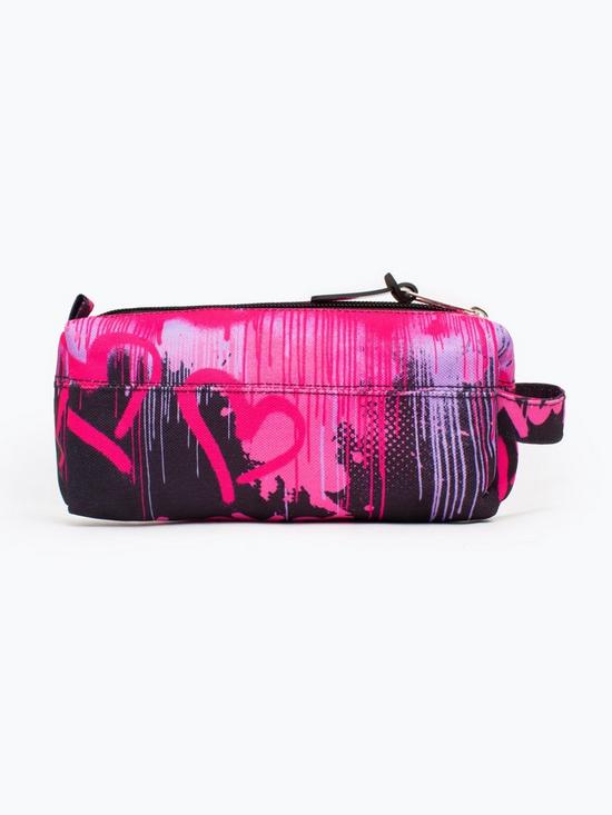 stillFront image of hype-pink-hearts-drip-pencil-case