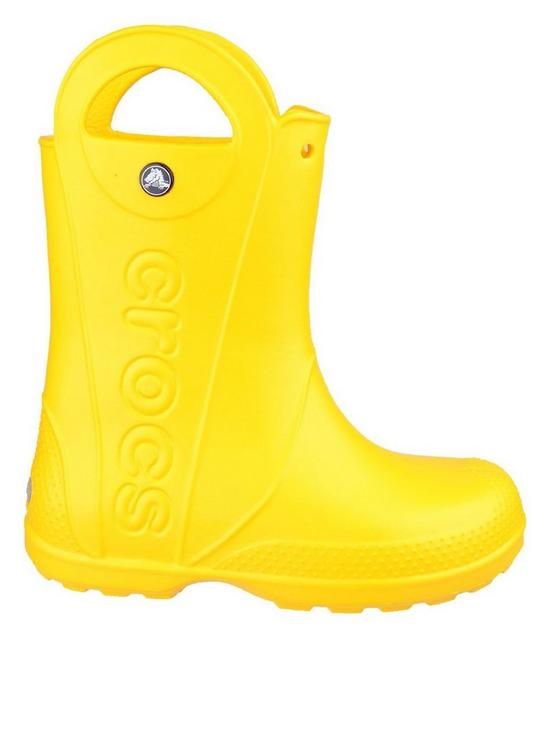 front image of crocs-handle-it-rain-boots-yellow