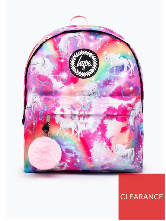 front image of hype-pink-magical-unicorn-backpack