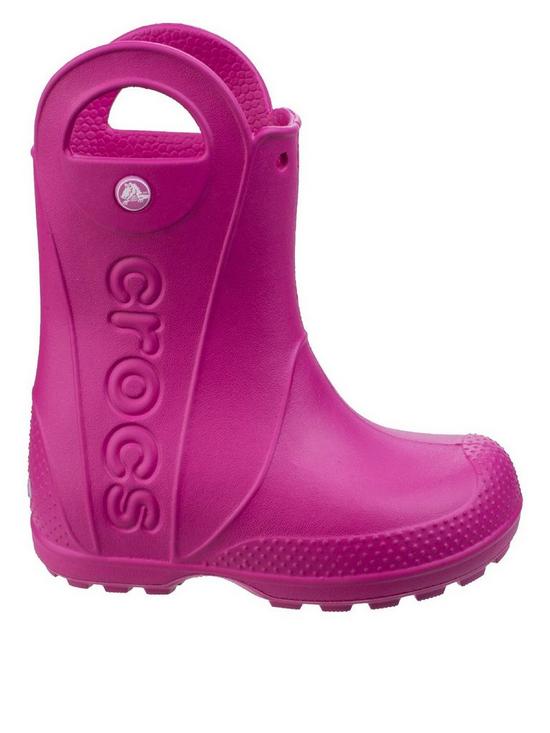 front image of crocs-handle-it-rain-boots-pink