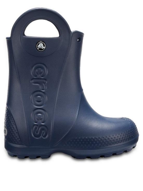 front image of crocs-handle-it-rain-boots-navy