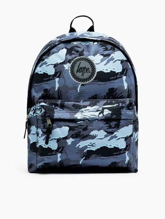 front image of hype-unisex-grey-gloom-camo-backpack