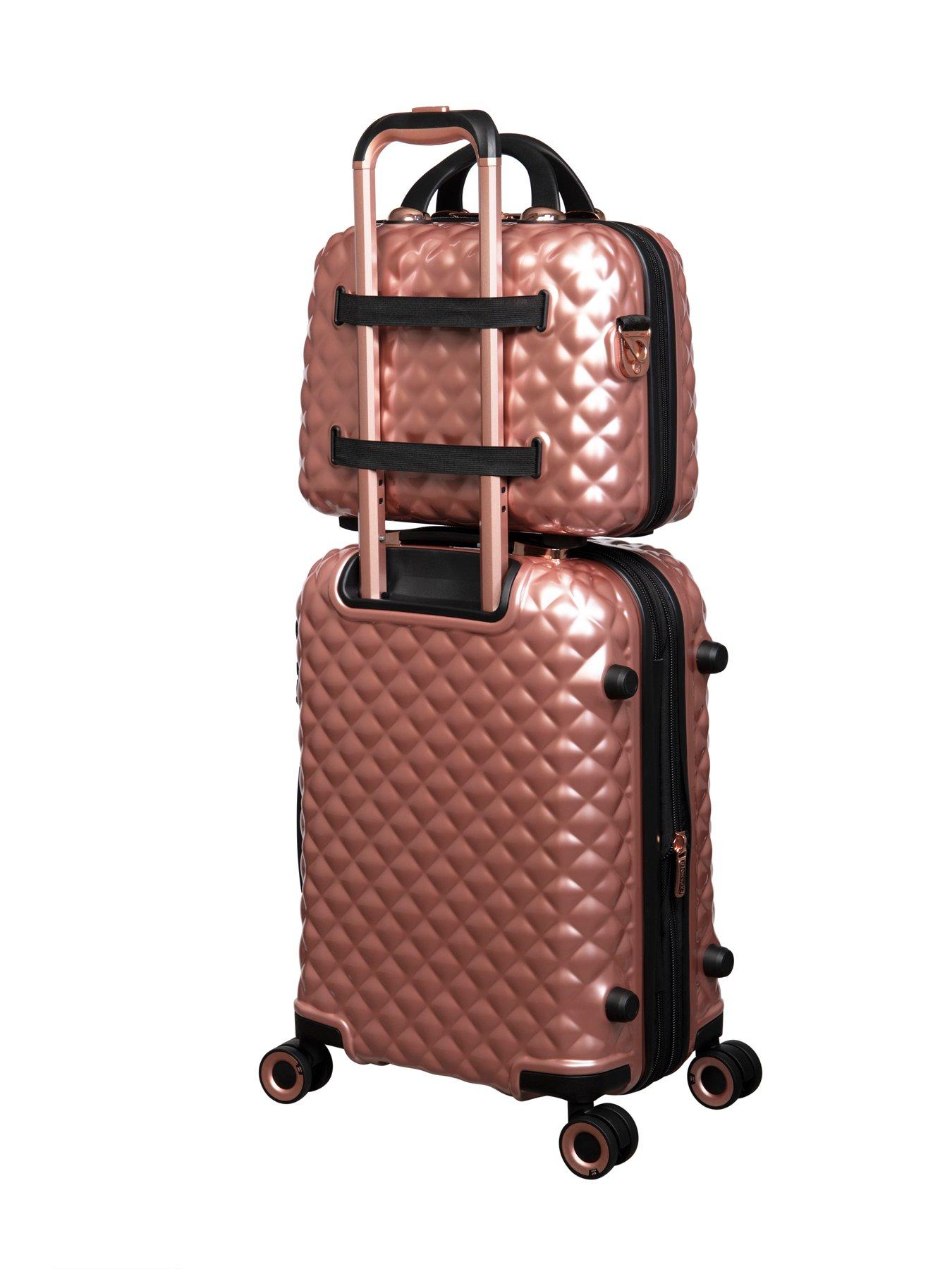 Glitzy Hardshell 5 Piece Rose Gold Suitcase Set