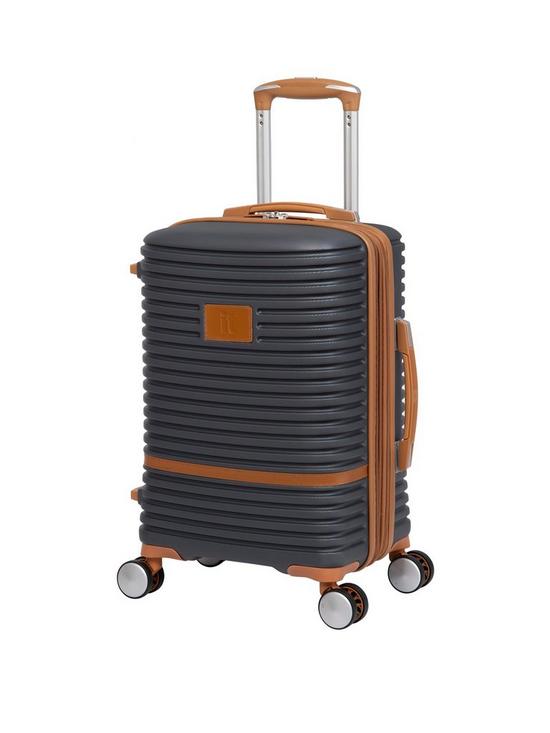 front image of it-luggage-replicating-cabin-charcoal-expandable-suitcase-set