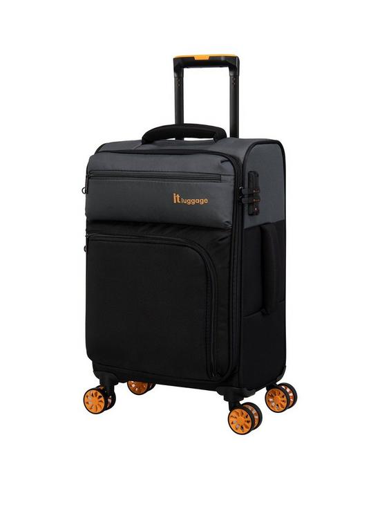 front image of it-luggage-duo-tone-greyblack-cabin-suitcase