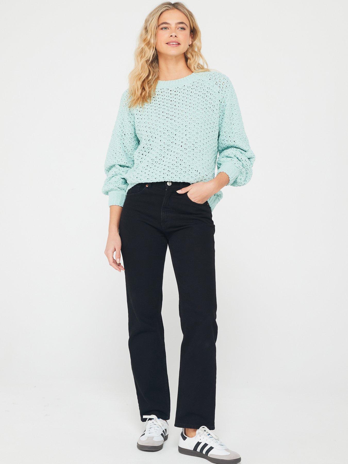 Braid Trim Longline Jumper with Recycled Nylon Green