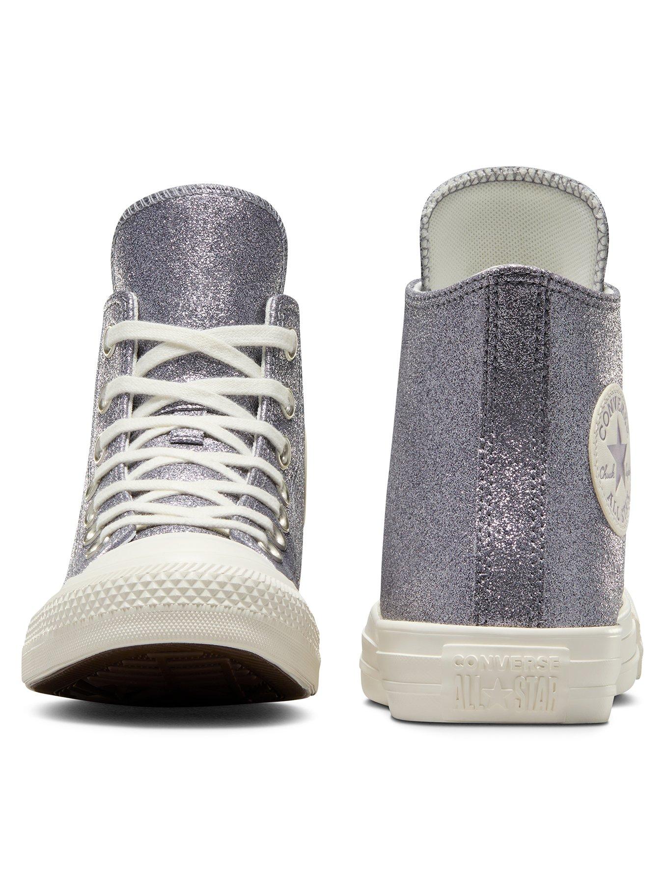 Silver chuck cheap taylors