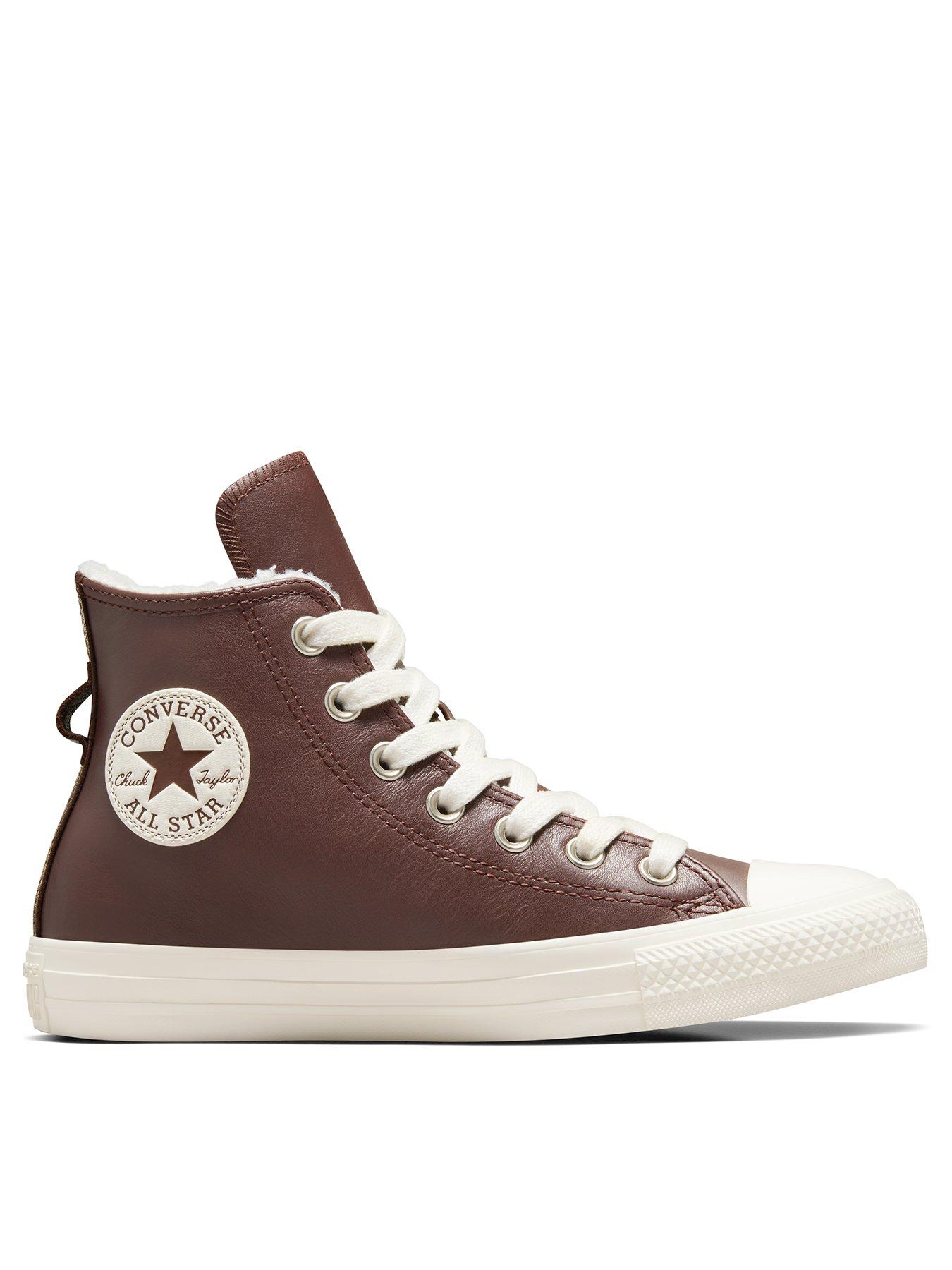 Red on sale leather converse