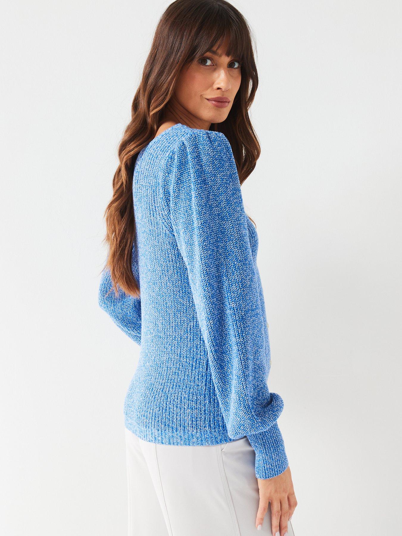 V by Very V Front V Back Twist Cardigan - Blue | Very.co.uk