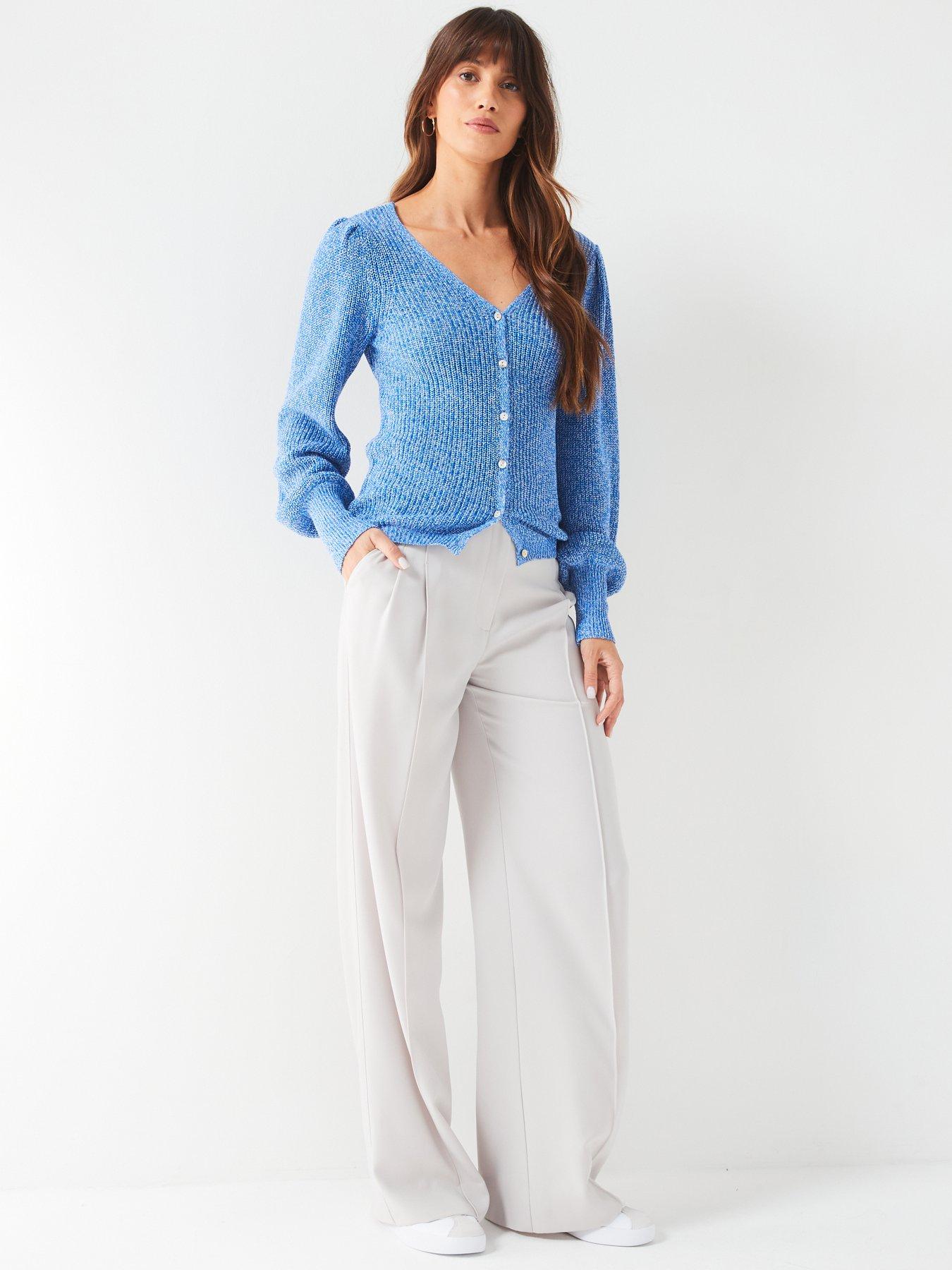 V by Very V Front V Back Twist Cardigan - Blue | Very.co.uk