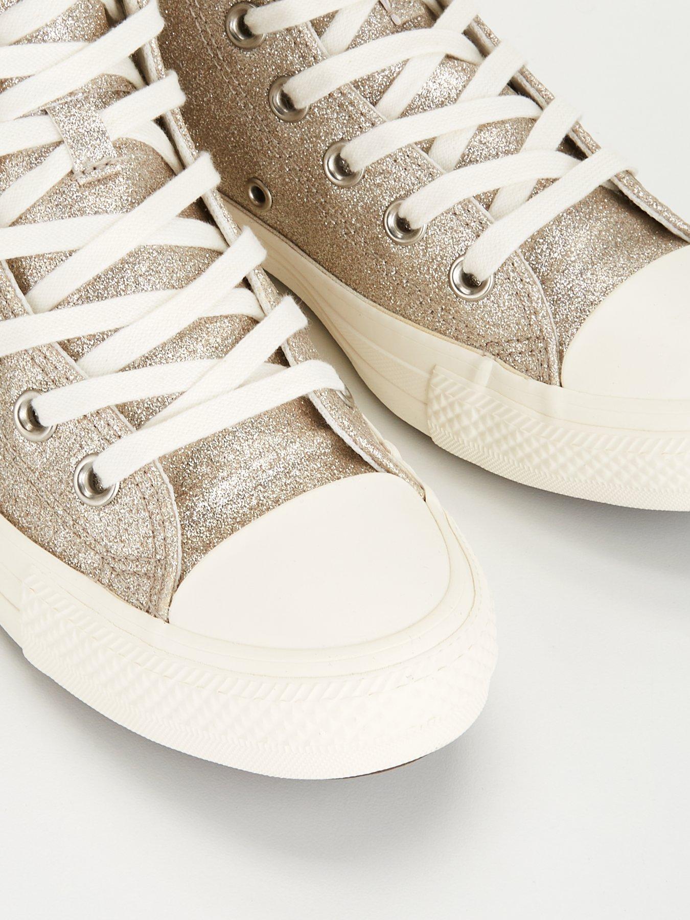 Gold glitter high top converse hotsell