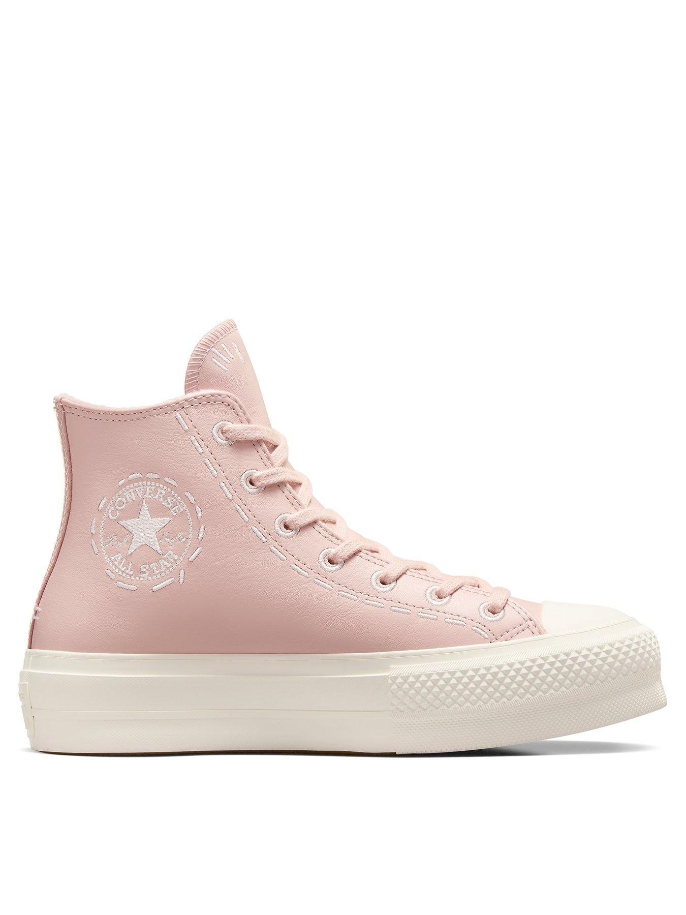 Pink and white converse deals all star