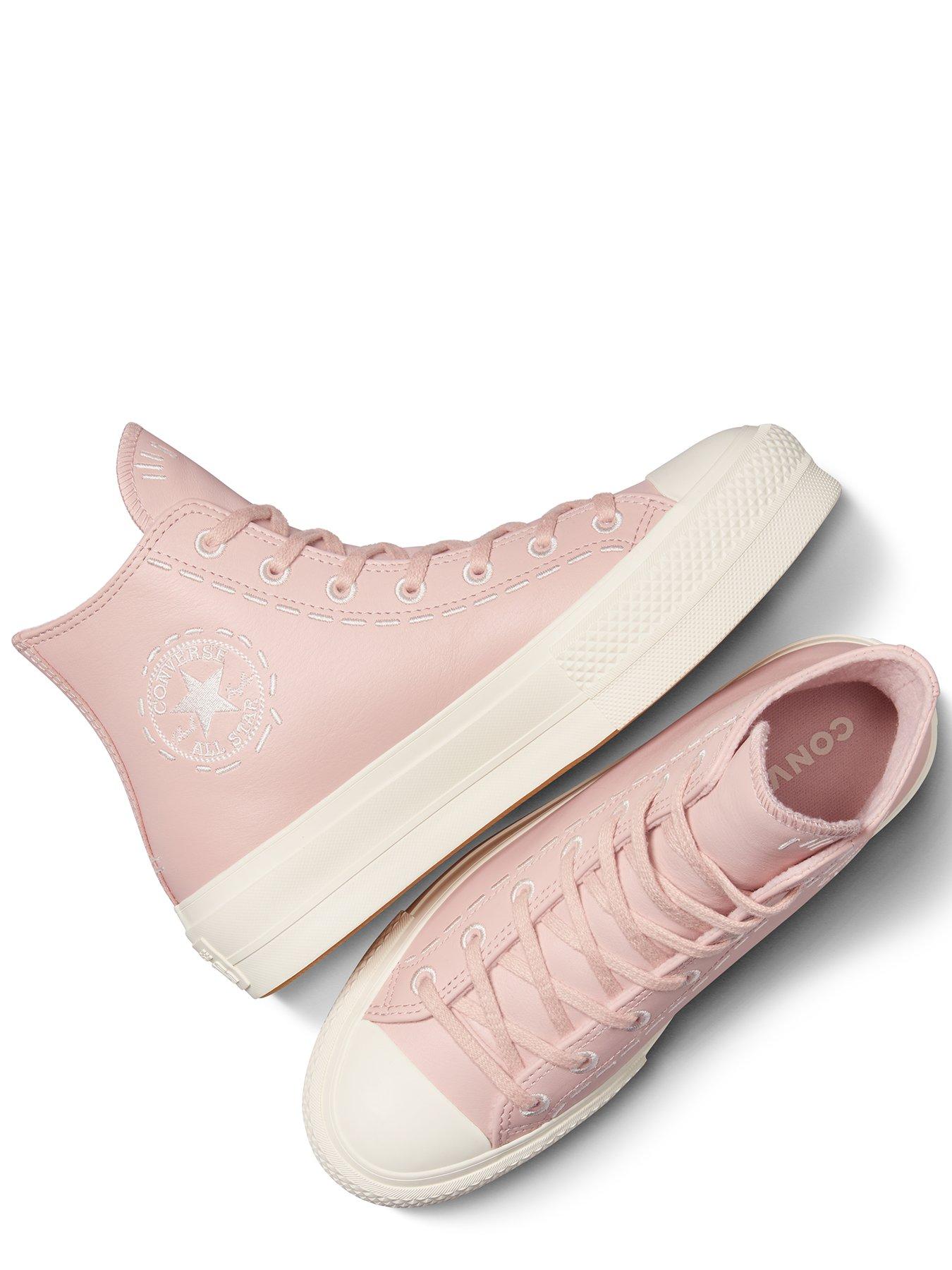 Converse all star pink leather hotsell