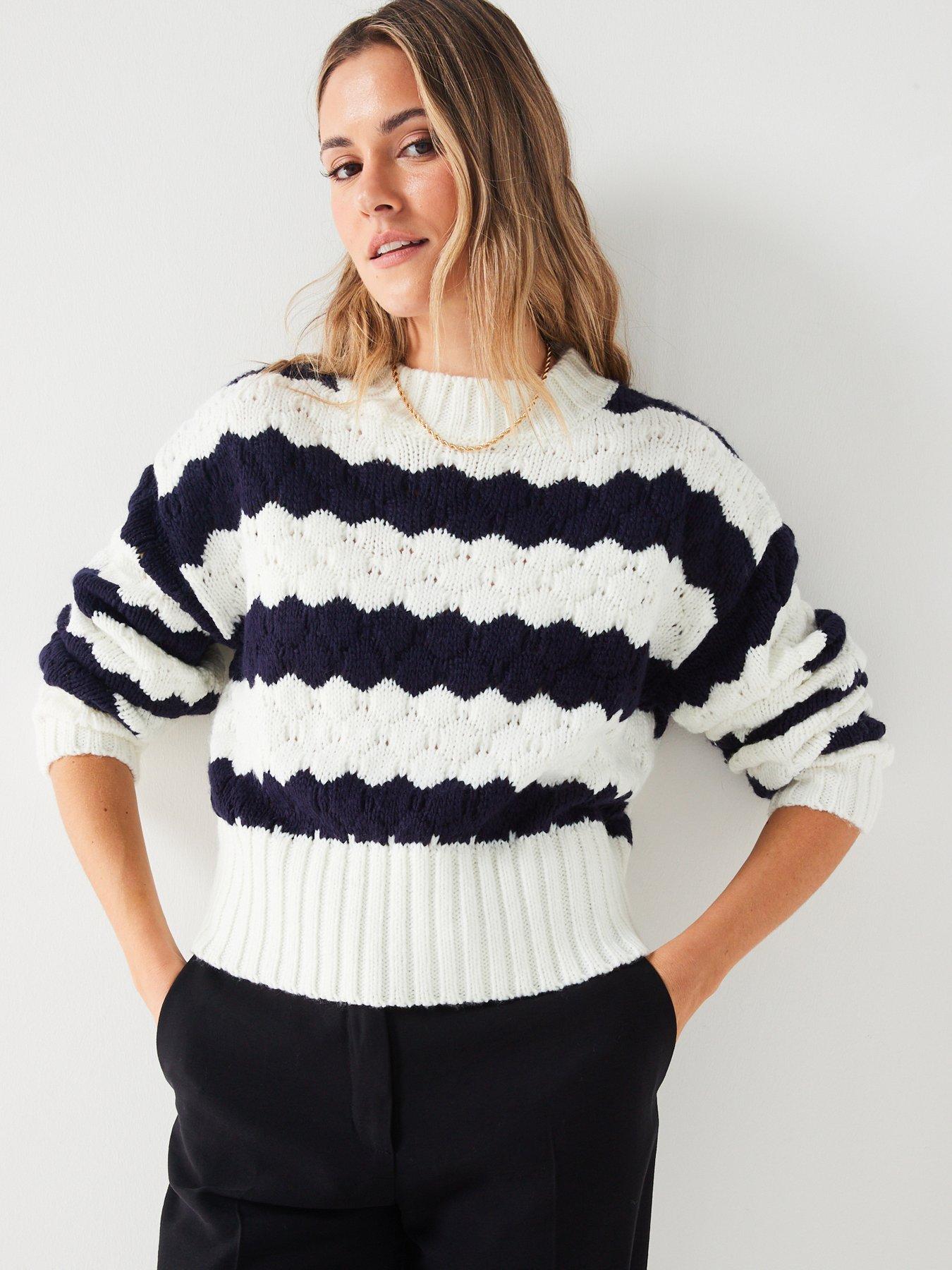 Navy cropped cheap jumper