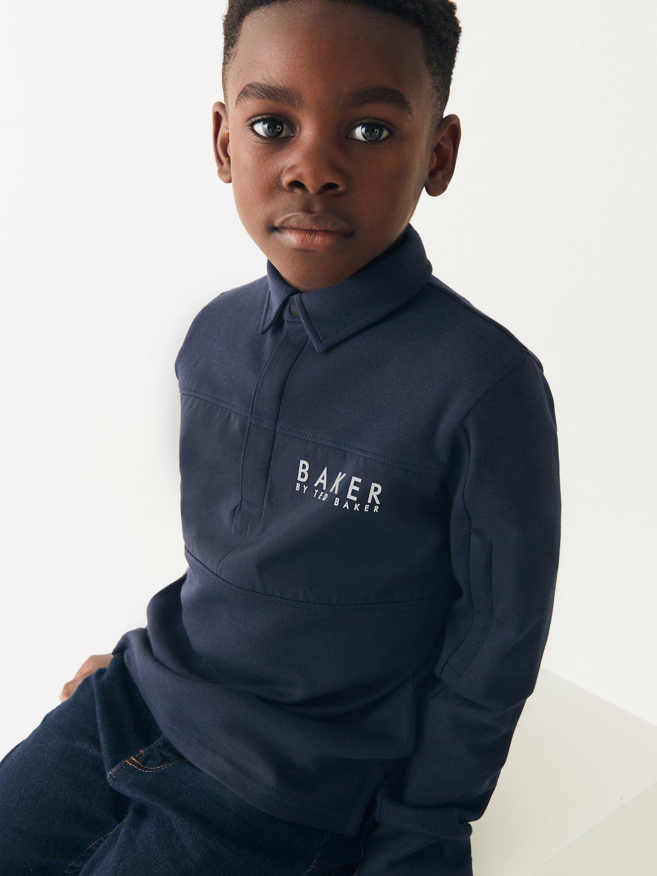 Ted Baker Baker By Ted Baker Boys Long Sleeve Polo Navy Very