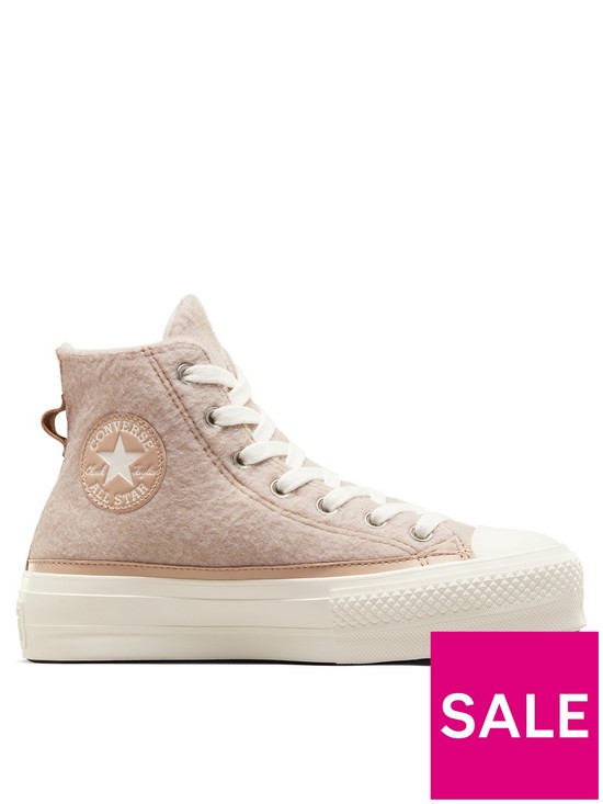 front image of converse-chuck-taylor-all-star-warm-winter-lift-trainers-cream