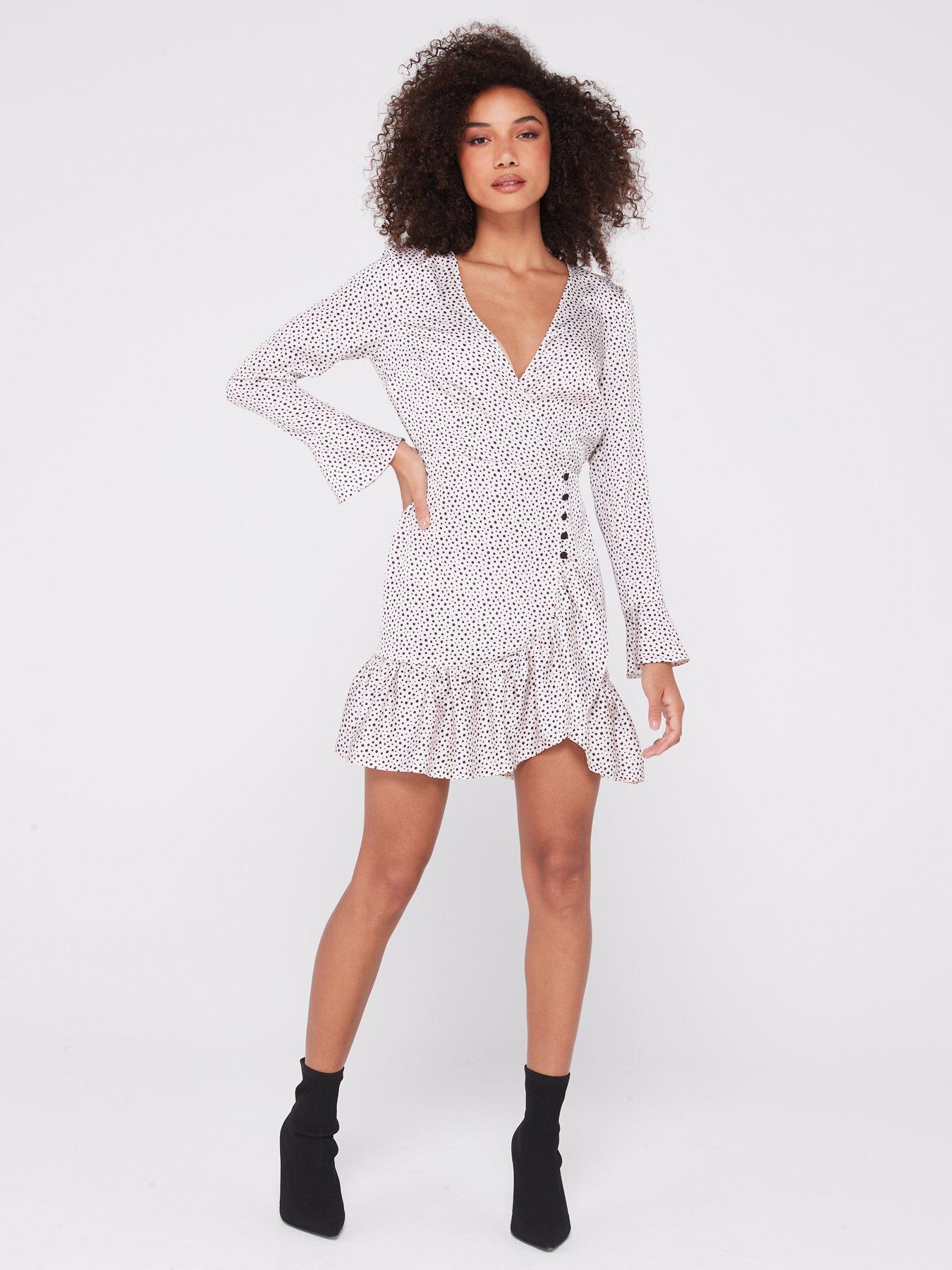 Long sleeve outlet frill dress