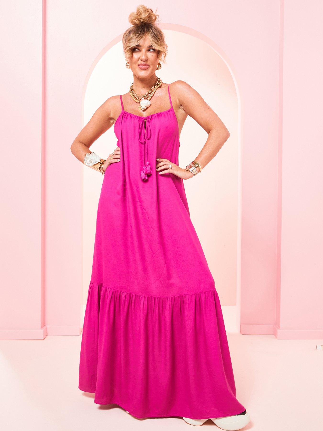 Ladies pink maxi hot sale dresses