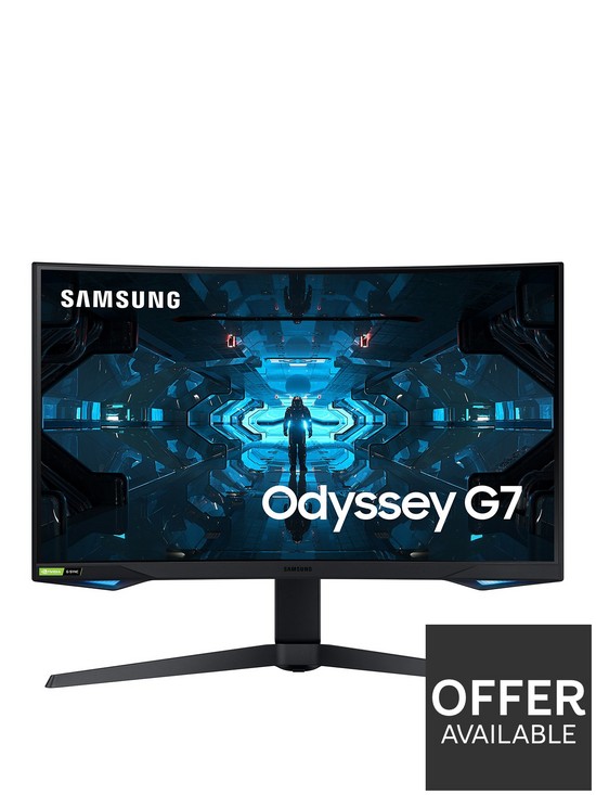 front image of samsung-odyssey-g75t-27-inch-qhd-240hz-curved-gaming-monitor
