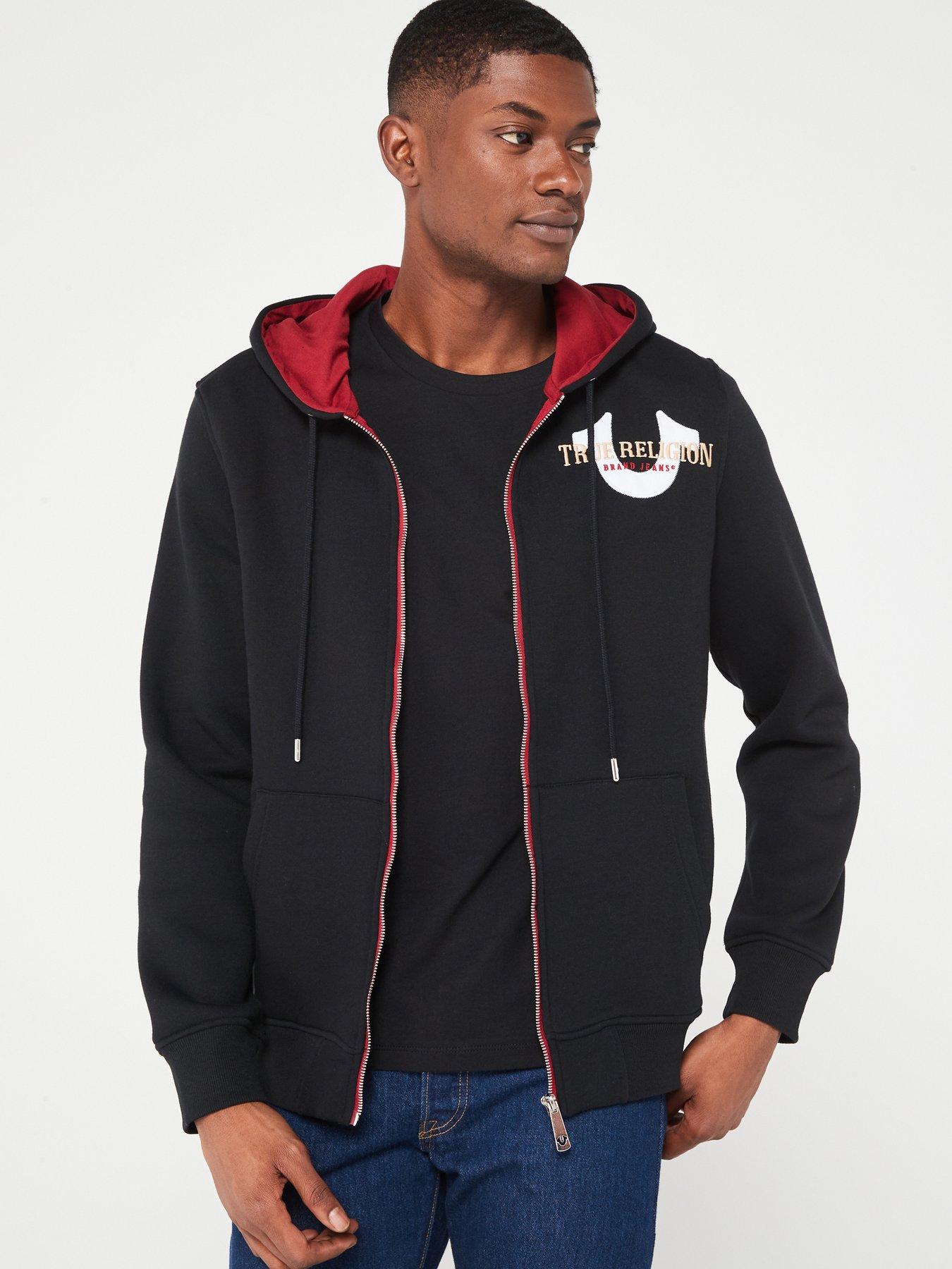 Red and black hot sale true religion hoodie