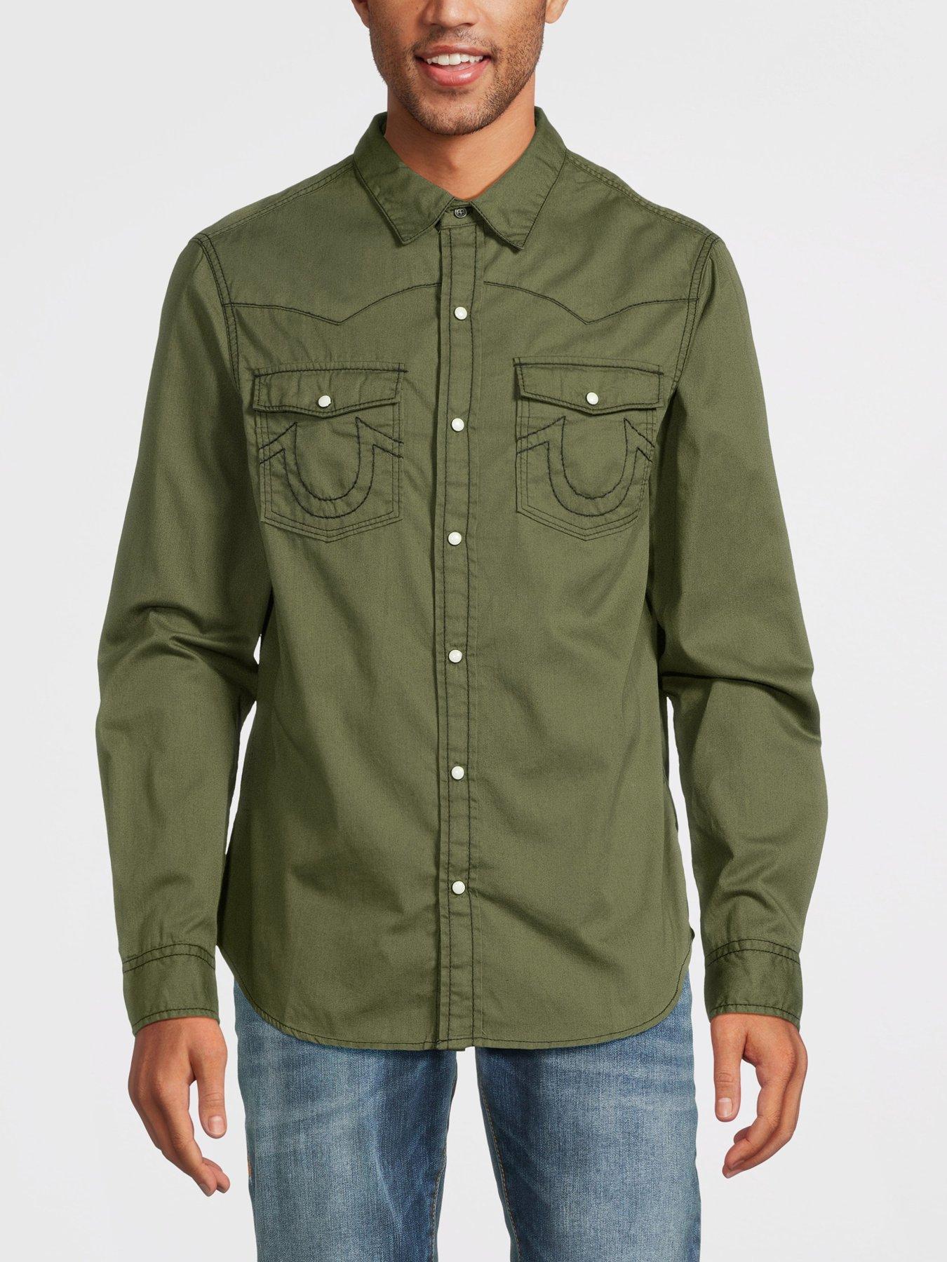 Olive green store true religion shirt