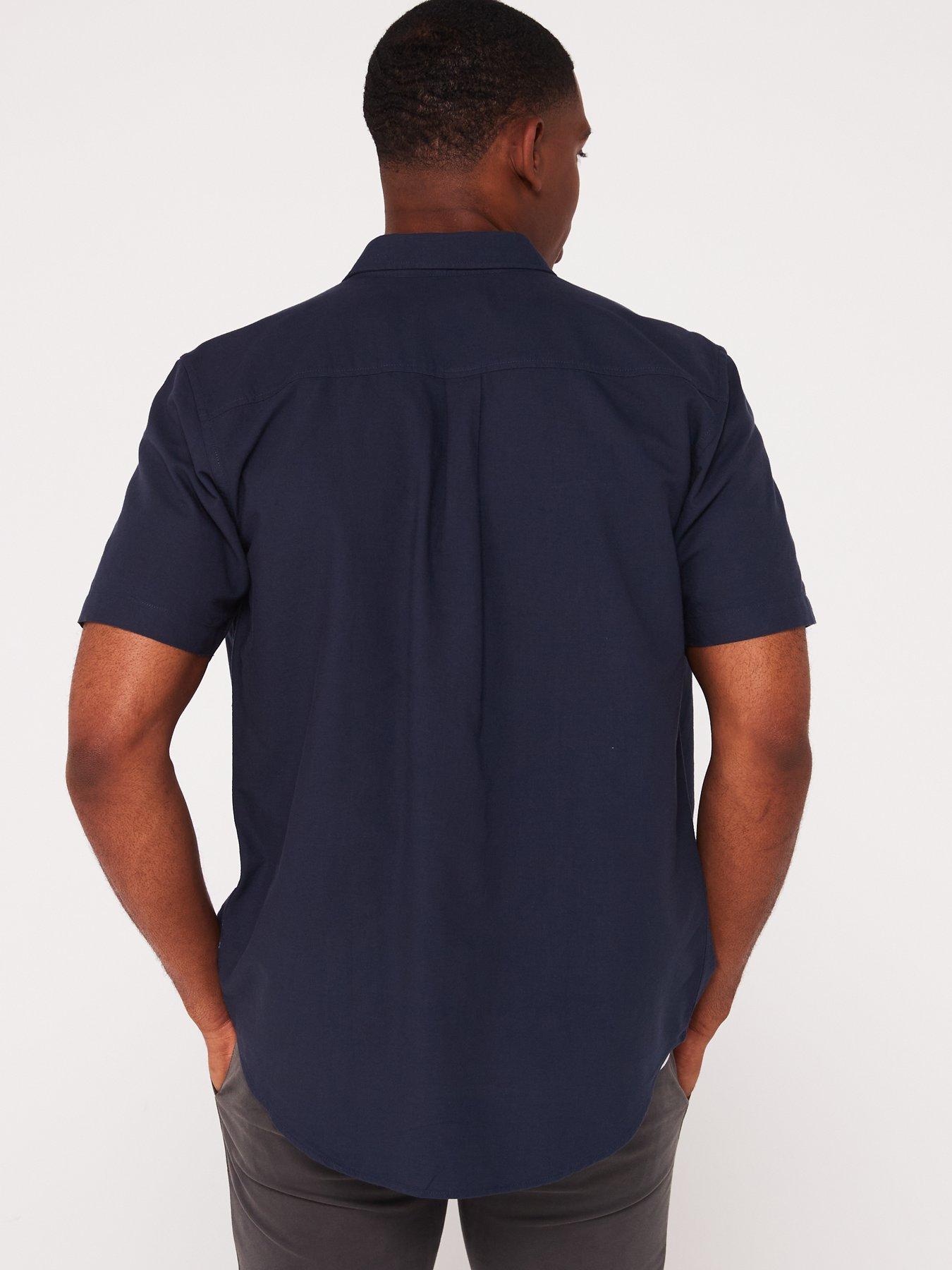 Image 2 of 5 of Everyday Short Sleeve Oxford Shirt- Navy