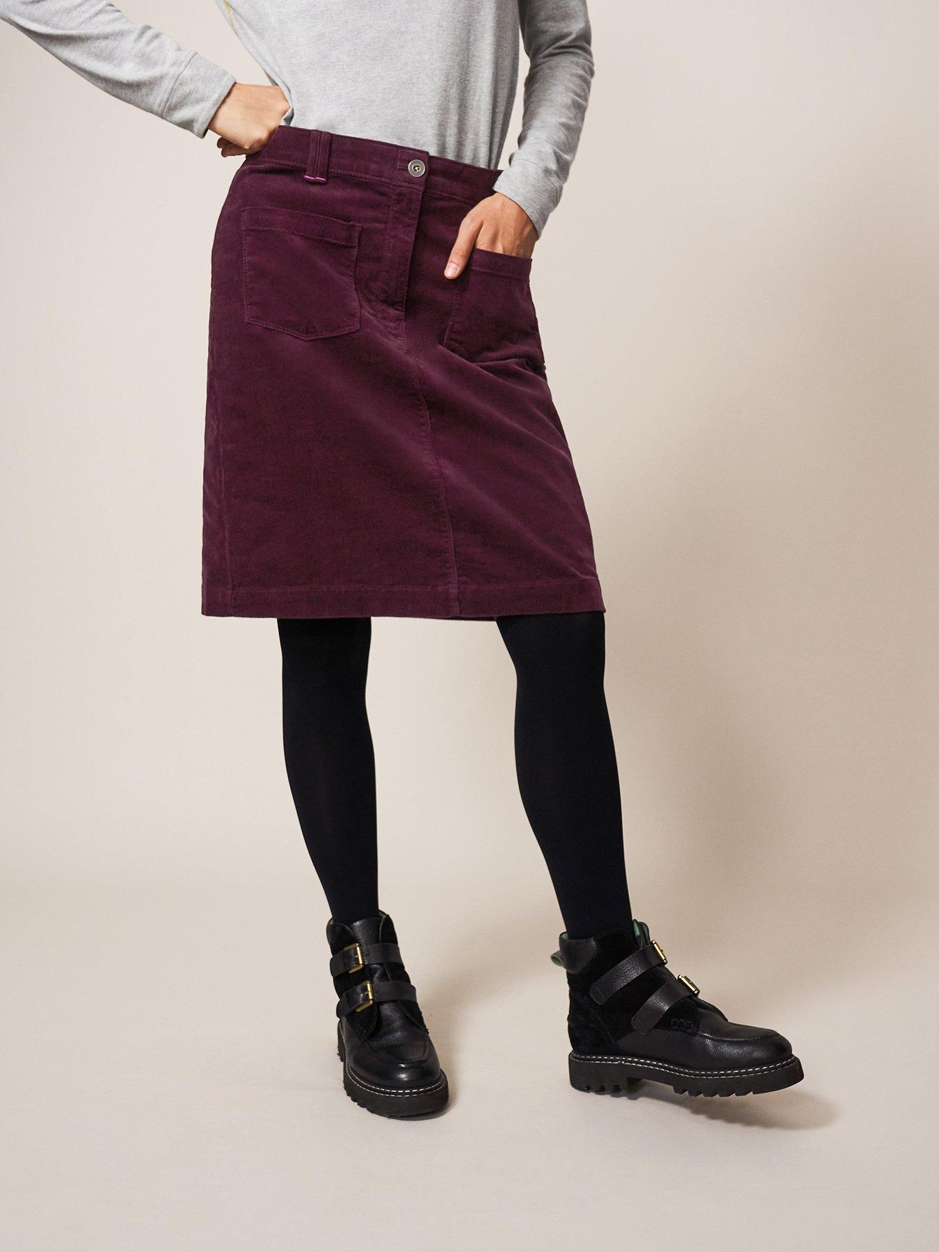 Melody Organic Cord Skirt Purple