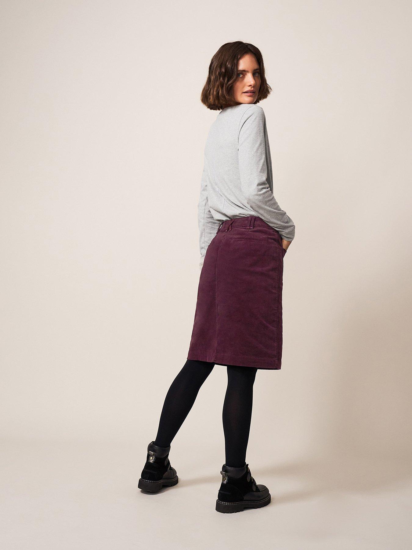 Cord skirt clearance plum