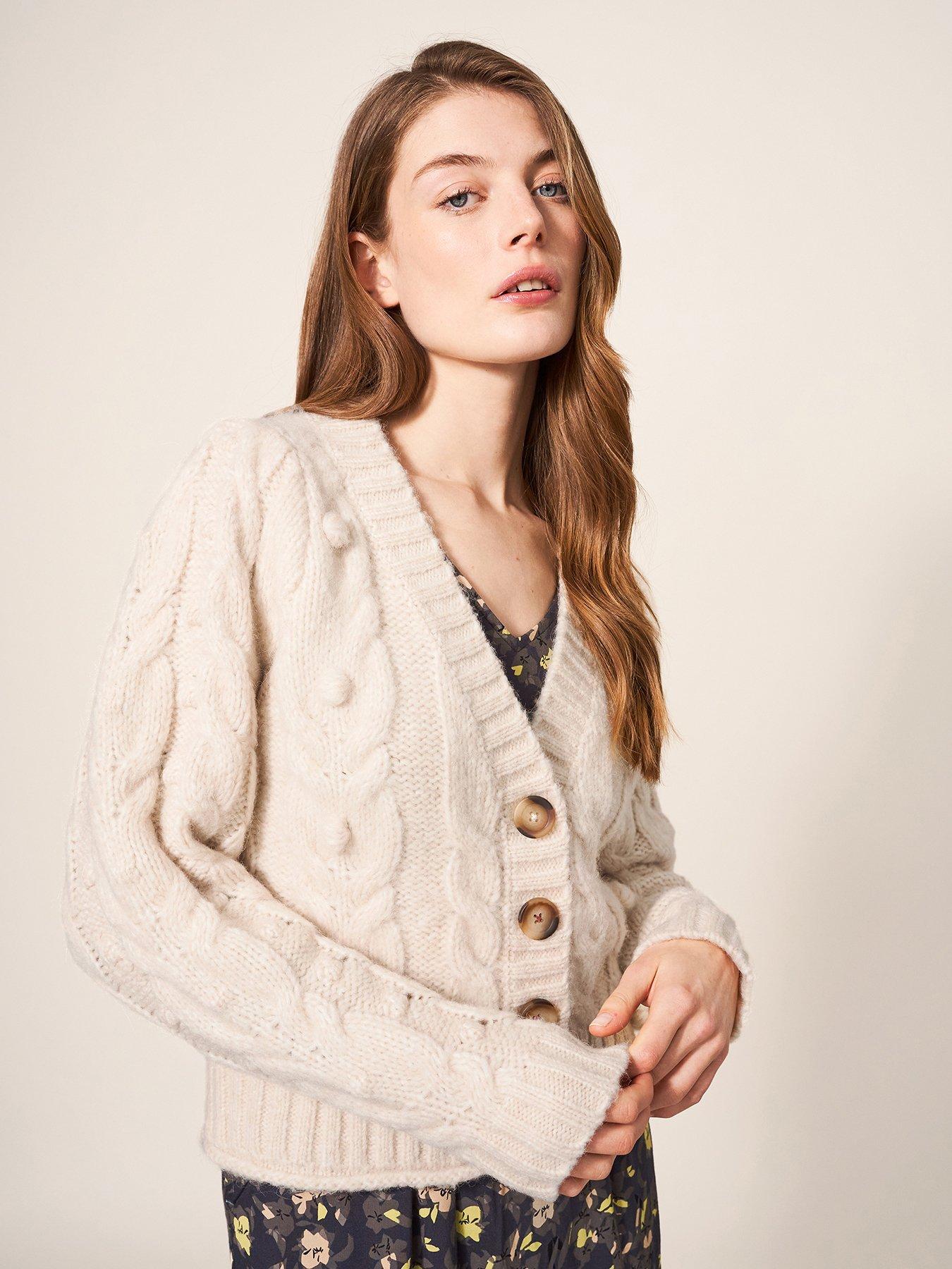 White Stuff Cable Cardigan - Beige | very.co.uk