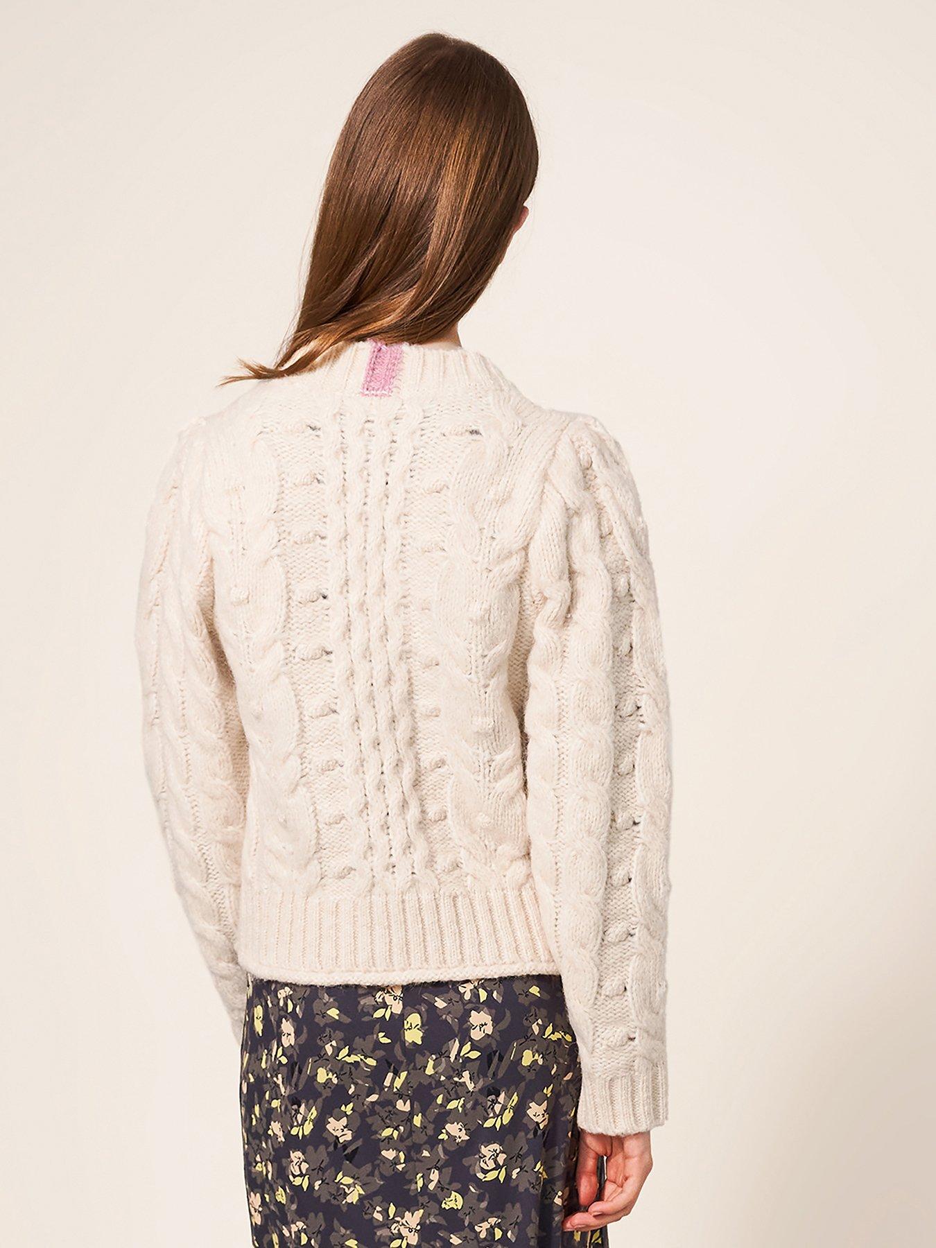 White Stuff Cable Cardigan - Beige | very.co.uk