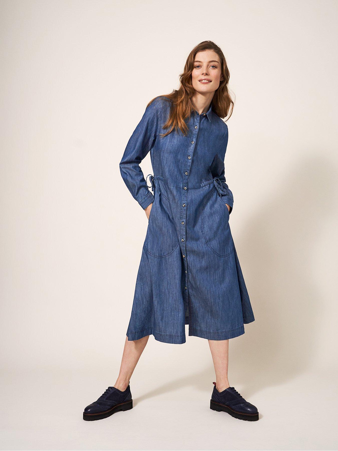 White Stuff Jade Denim Shirt Dress Blue Very