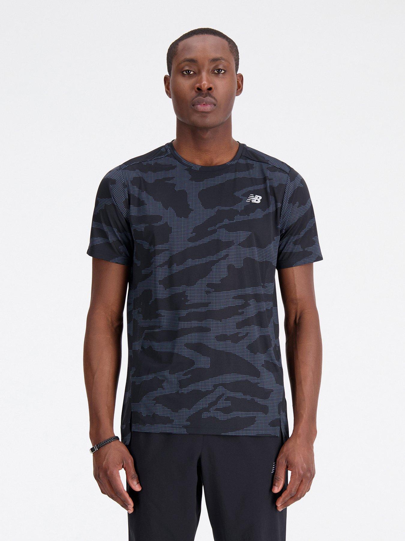 Mens Running Printed Accelerate S S T Shirt Black