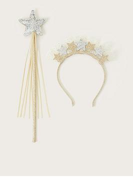 monsoon girls angelica star hairband & wand set - multi