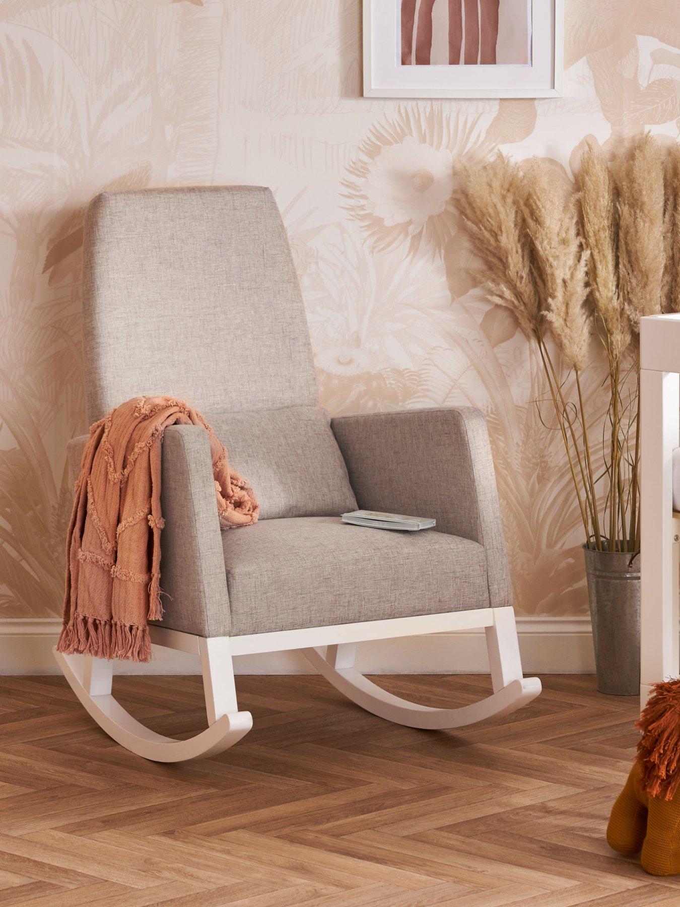 Product photograph of Obaby High Back Rocking Chair - Silver from very.co.uk