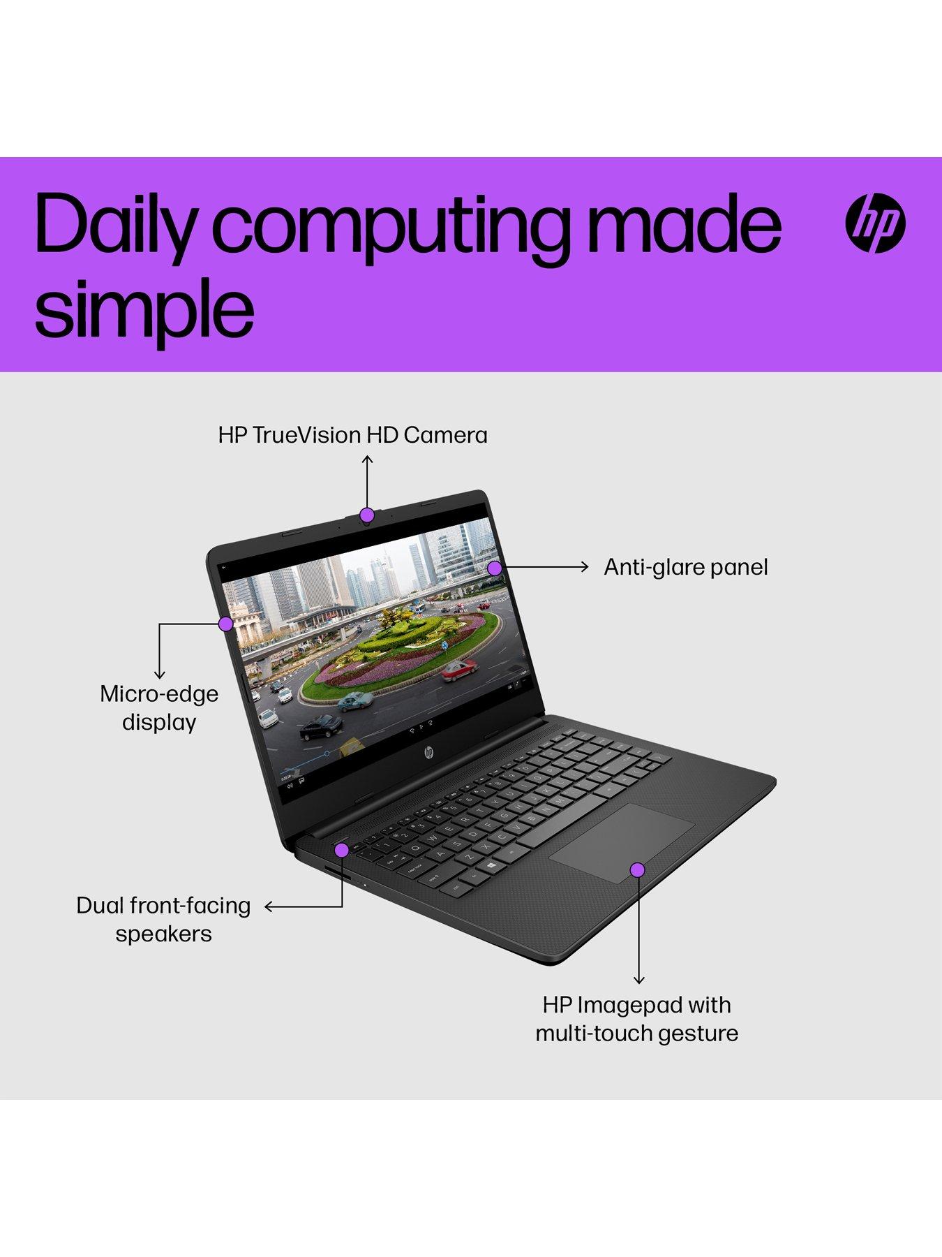 Image 4 of 7 of HP Stream&nbsp;14s-dq0034na Laptop - 14in HD, Intel Celeron, 4GB RAM, 128GB SSD, Microsoft 365 Personal (12 Months) Included, with Optional Norton 360 (1 Year) - Black