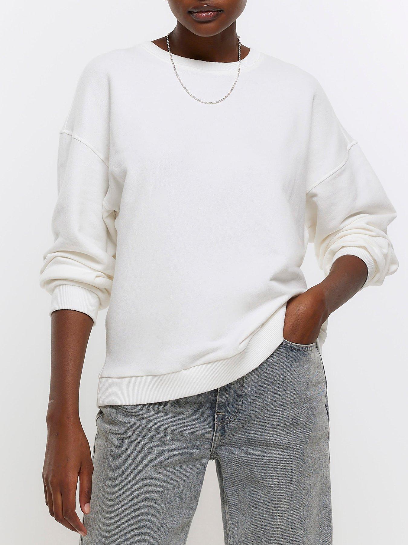 River Island Crew Sweatshirt - White | very.co.uk