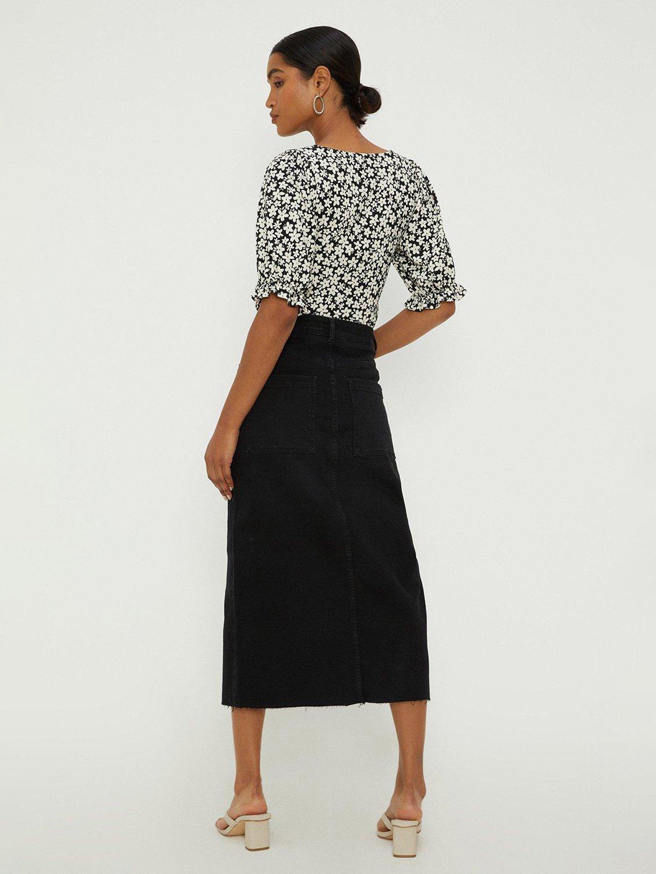 Button front outlet midaxi skirt