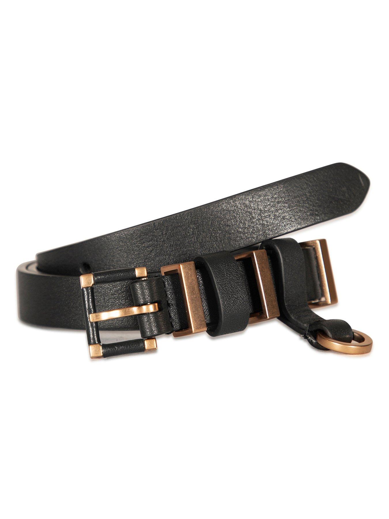 ALLSAINTS Brass Buckle Leather Belt