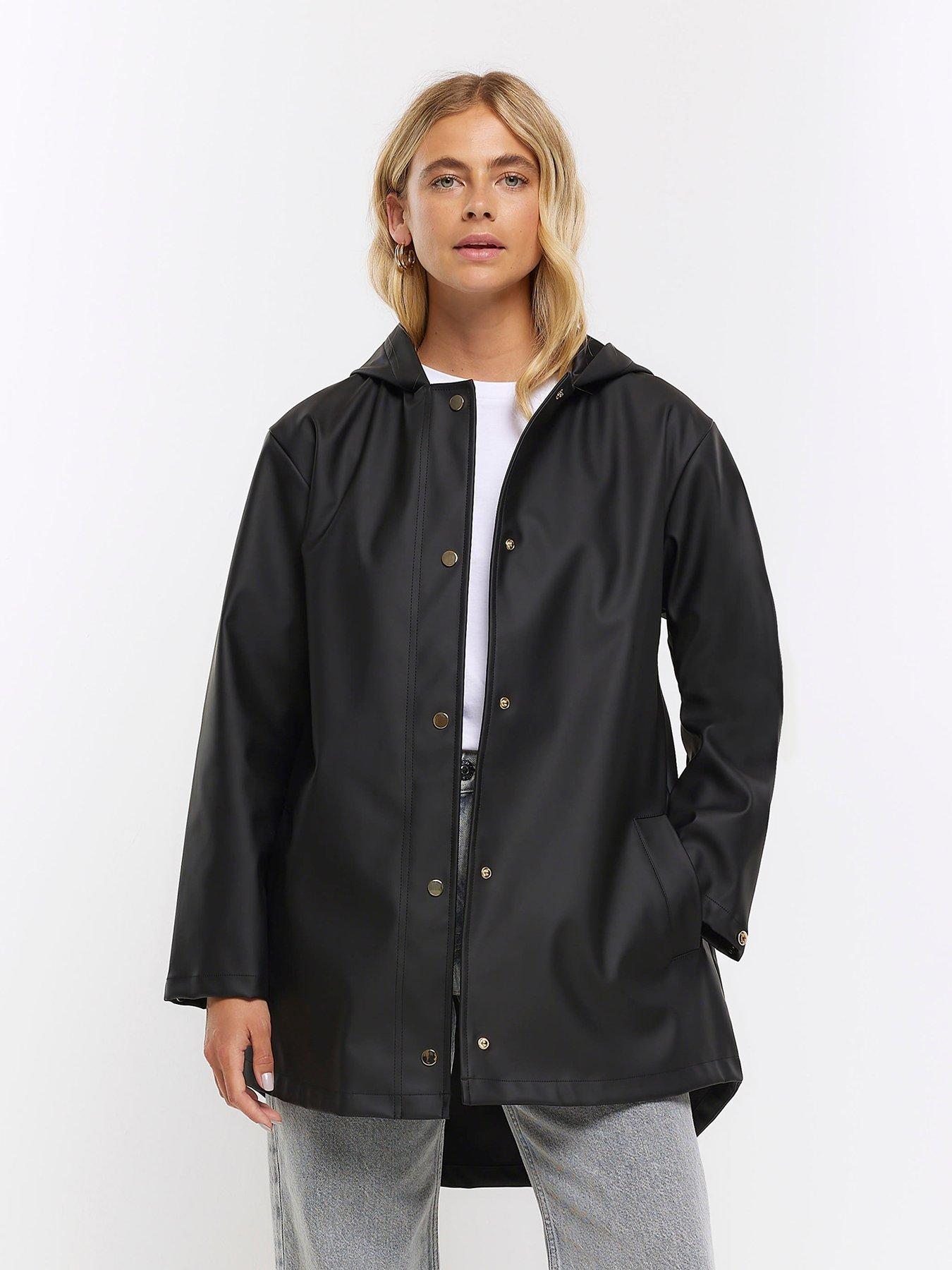 undefined Hooded Rain Mac - Black