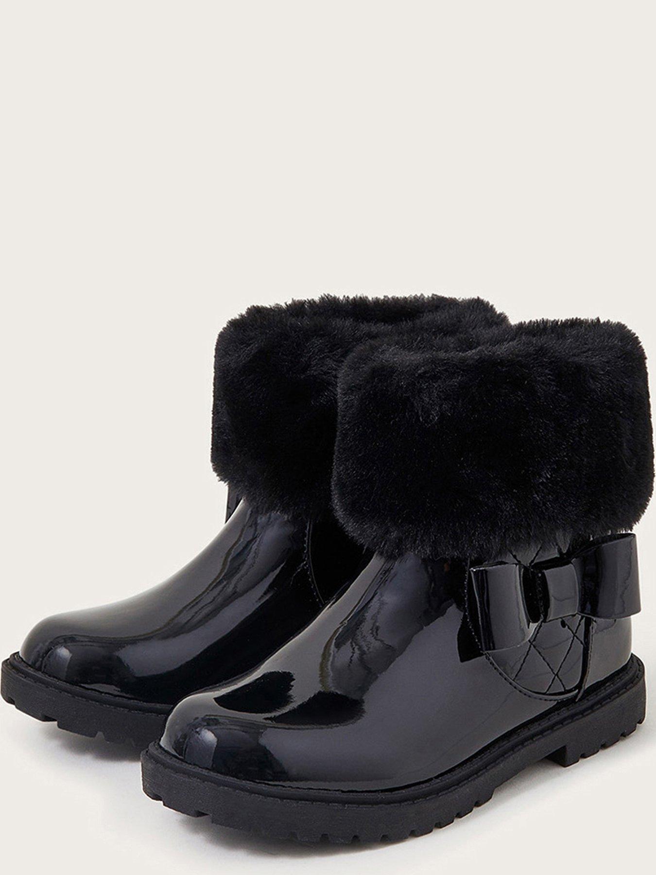 Black fur clearance boots for girls