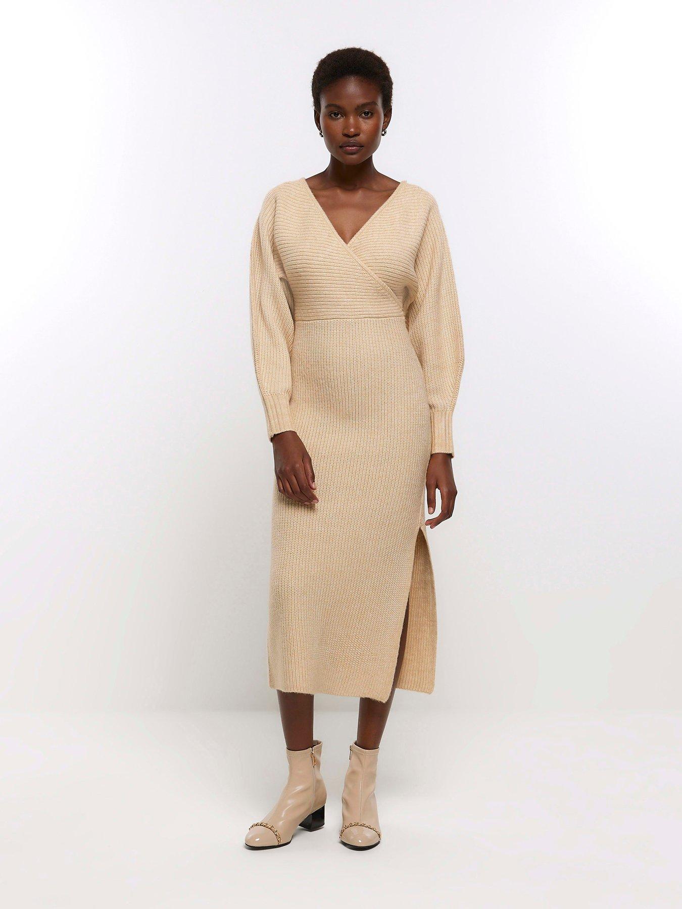 Beige jumper dress best sale