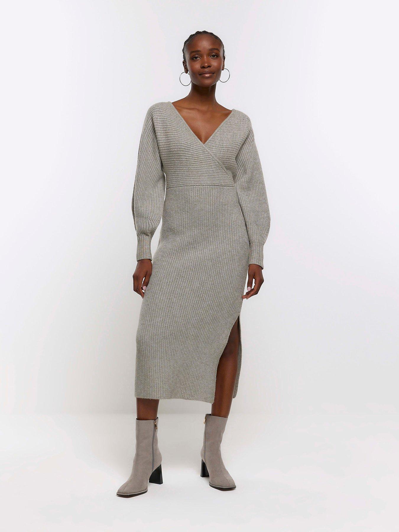 Grey jumper store dress uk