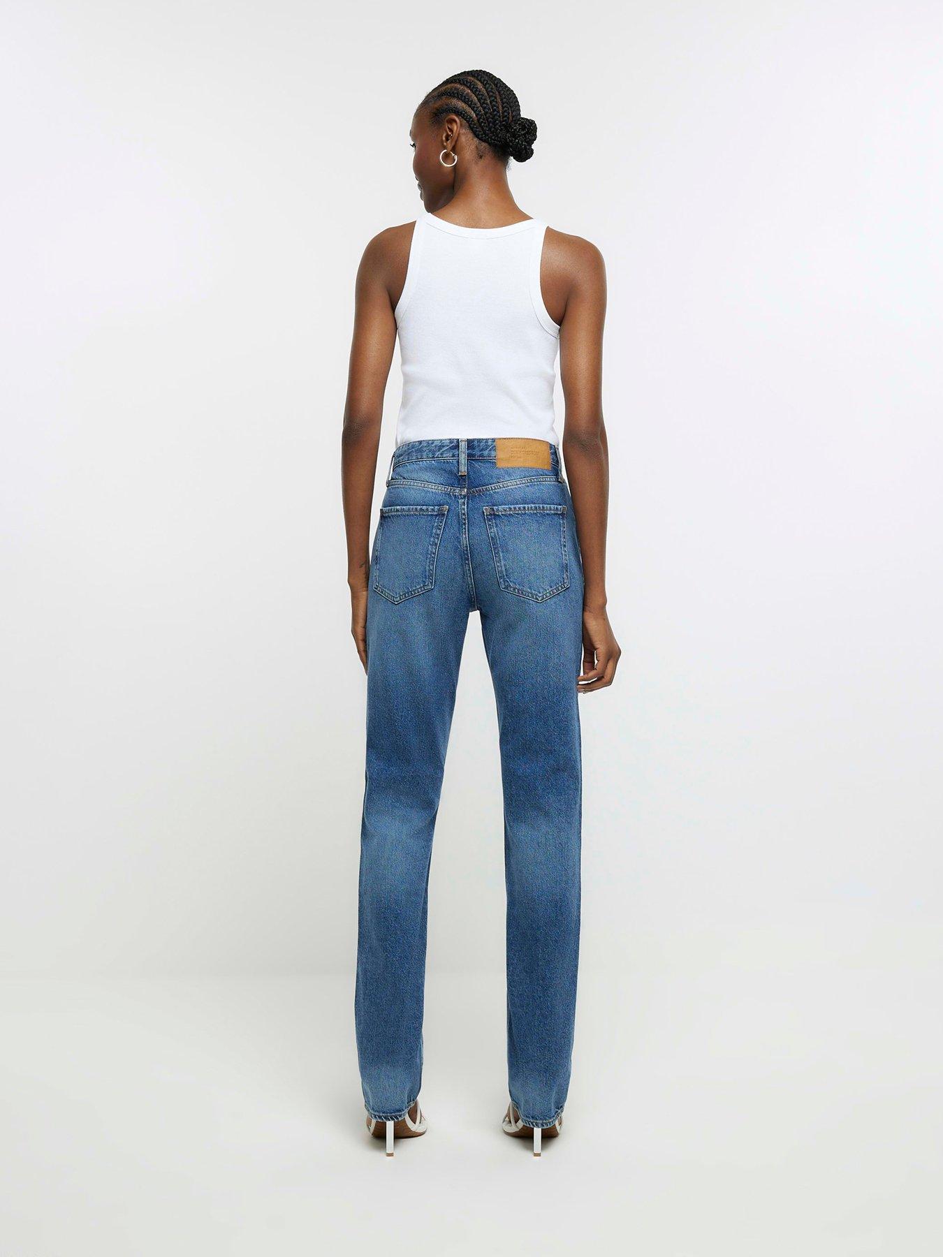 River Island Straight Jeans - Dark Denim | very.co.uk