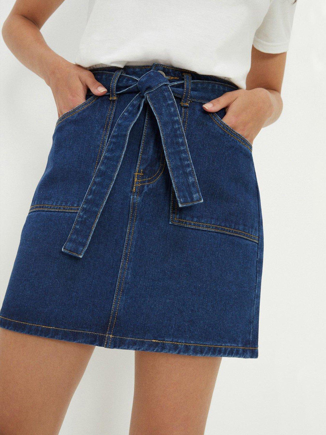 Knee length denim skirts clearance dorothy perkins