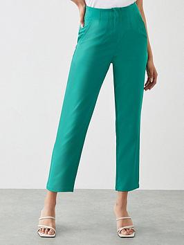 dorothy perkins high waist slim leg trousers - green